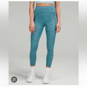 Lululemon - Power Thru high-rise tight 25” - heathered blue